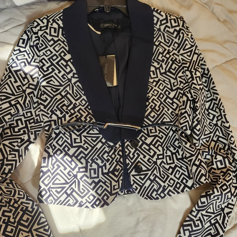 Patrizia Pepe Blue Blazer Single Breasted Long Sleeve M